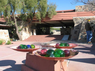 The courtyard at Taliesein West, near Phoenix, Arizona.